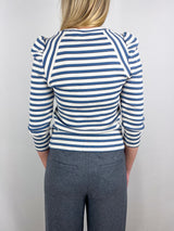Delano Top in Ecru/Ocean/Dark Umber