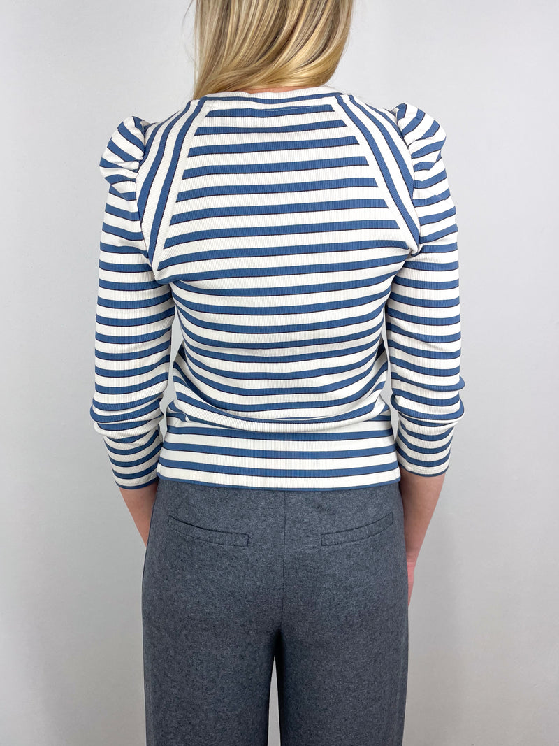 Delano Top in Ecru/Ocean/Dark Umber