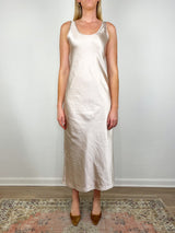 Satin Bias Maxi Dress in Angora