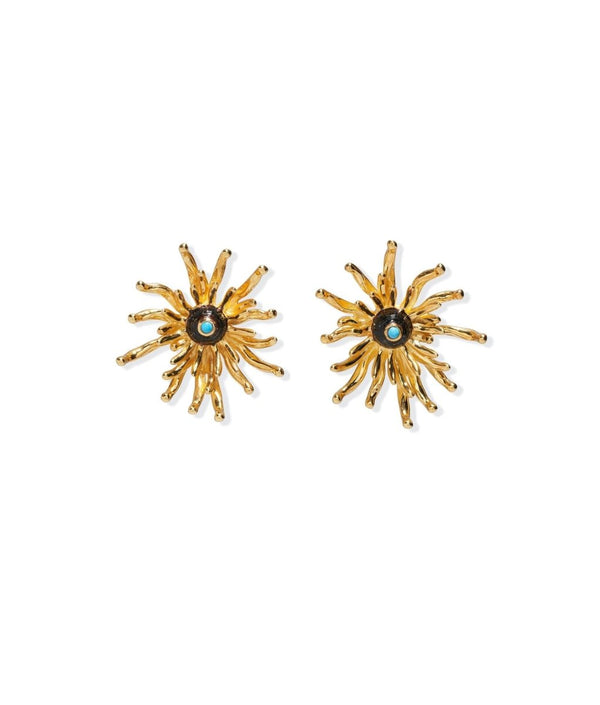 Cactus Flower Studs in Gold - The Shoe Hive