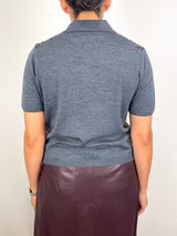 Camilla Knit Top in Dark Heather Grey/Bronze Multi - The Shoe Hive