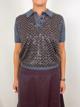 Camilla Knit Top in Dark Heather Grey/Bronze Multi - The Shoe Hive