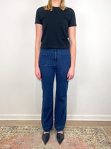 Camille Patch Pocket Jean in 2 - Year Indigo Stretch Denim - The Shoe Hive