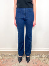 Camille Patch Pocket Jean in 2 - Year Indigo Stretch Denim - The Shoe Hive