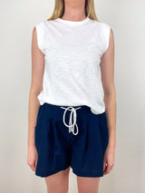 Cap Sleeve Crew in White - The Shoe Hive