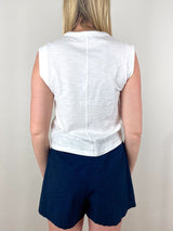 Cap Sleeve Crew in White - The Shoe Hive