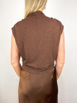 Cap Sleeve Mock in Hickory - The Shoe Hive