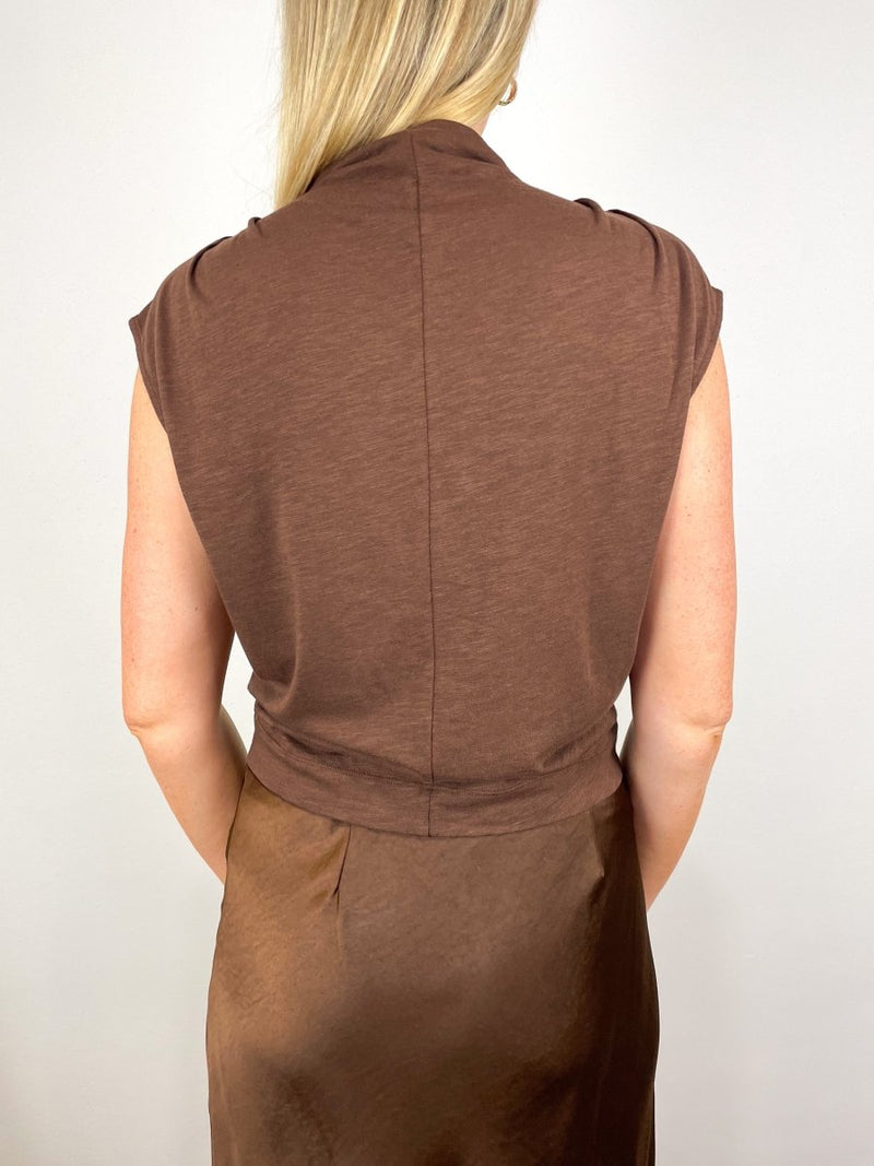 Cap Sleeve Mock in Hickory - The Shoe Hive