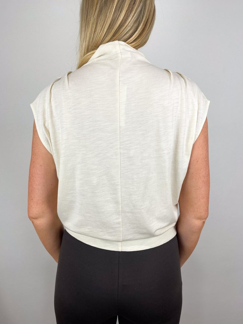 Cap Sleeve Mock in Snow - The Shoe Hive