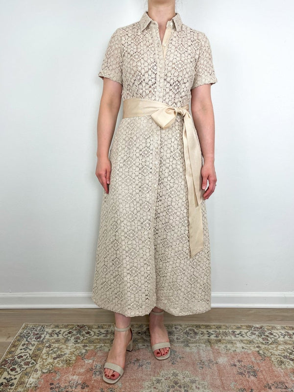 Carly Shirtwaist Dress in Natural - The Shoe Hive