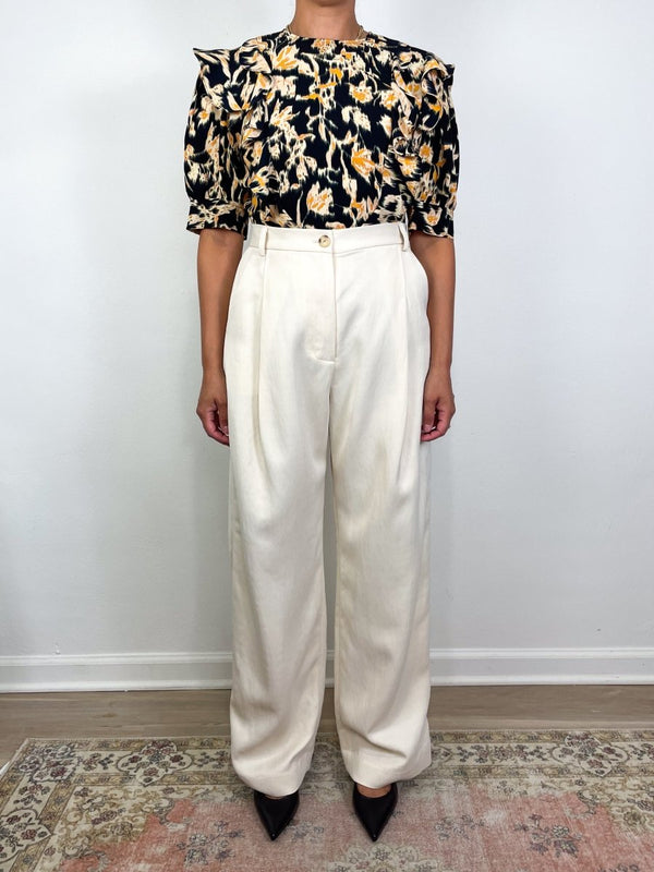 Carmen Short Sleeve Blouse in Tourmaline - The Shoe Hive
