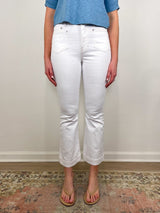 Carson High Rise Ankle Flare in White - The Shoe Hive