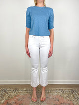 Carson High Rise Ankle Flare in White - The Shoe Hive
