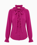 Catroux LS Silk Blouse in Orchid - The Shoe Hive