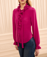 Catroux LS Silk Blouse in Orchid - The Shoe Hive