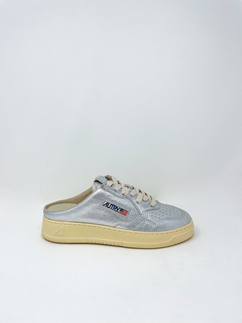 Mule Low Sneakers Leather in Goat Silver