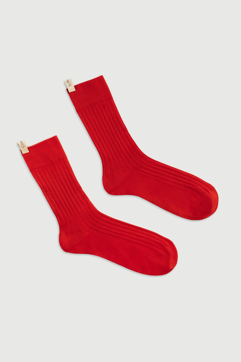 The Yves Sock in Scarlet