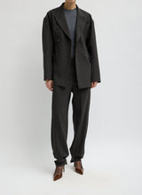Cedric Suiting Sculpted Blazer in Grey Multi - The Shoe Hive