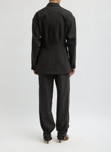 Cedric Suiting Sculpted Blazer in Grey Multi - The Shoe Hive