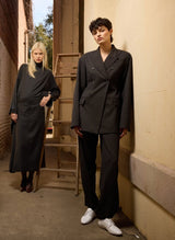 Cedric Suiting Sculpted Blazer in Grey Multi - The Shoe Hive