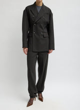 Cedric Suiting Sculpted Blazer in Grey Multi - The Shoe Hive