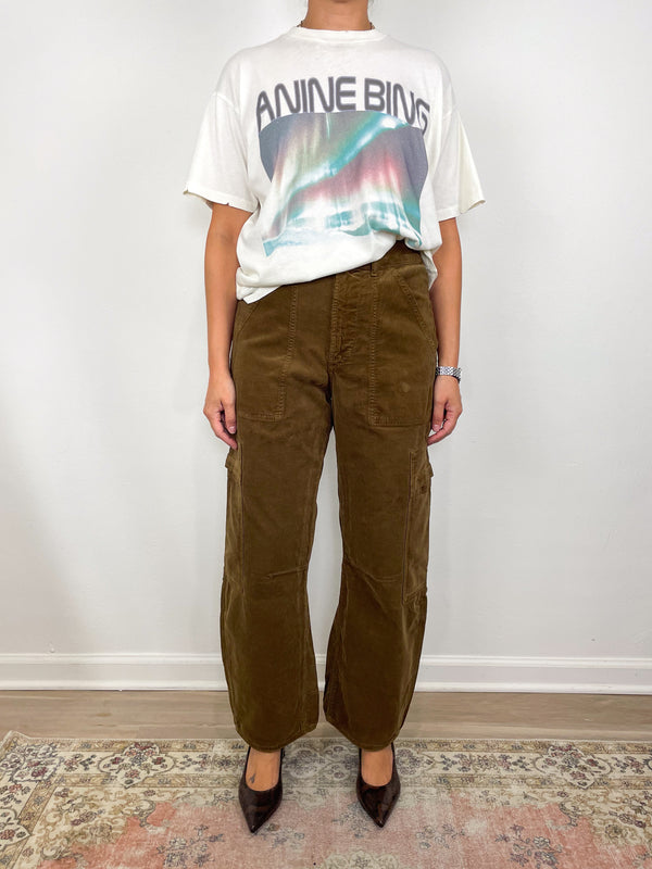 Marcelle Low Slung Cargo in Corduroy Manuka