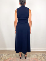 Charlotte Dress in Navy Ice Cotton - The Shoe Hive