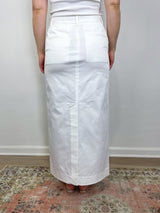 Chino Maxi Skirt in White - The Shoe Hive