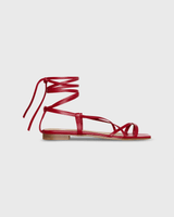 Chloe Tie Sandal in Red Leather - The Shoe Hive