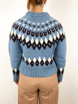 Christina Fairisle Cardigan in Smoke Blue Multi - The Shoe Hive