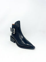 Chunky Buckle Chelsea Boot Naplack in Black - The Shoe Hive