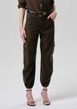 Ciela Bubble Hem Utility Pant in Moss - The Shoe Hive