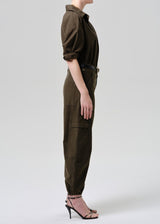 Ciela Bubble Hem Utility Pant in Moss - The Shoe Hive