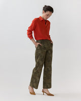 Classic Blouse in Vermillion Silk Crepe De Chine - The Shoe Hive