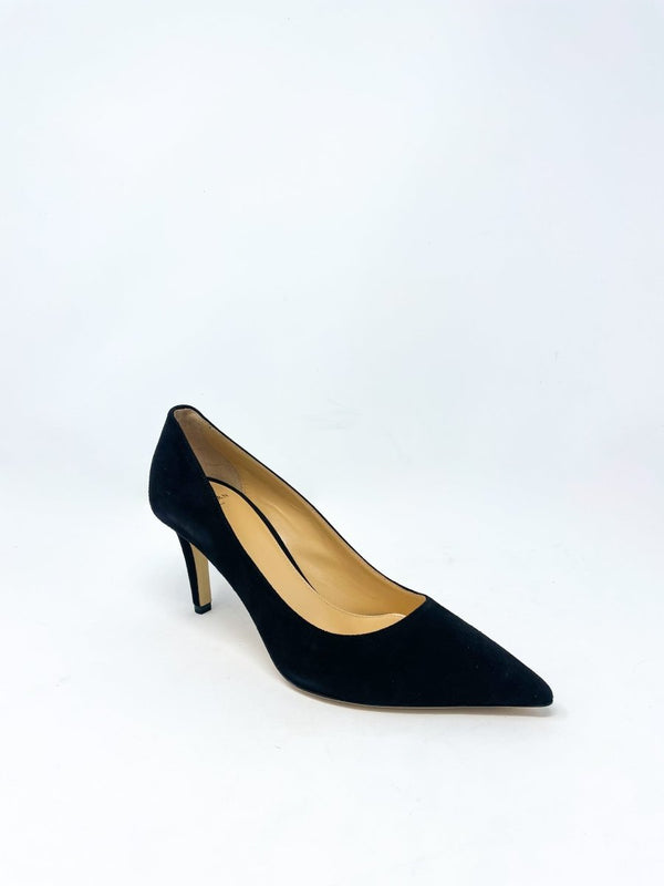 Classic Pointed Toe Pump in Black Suede - The Shoe Hive