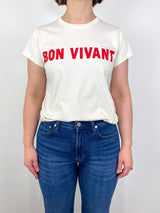 Classic Tee in Cream w/Bright Poppy Bon Vivant - The Shoe Hive