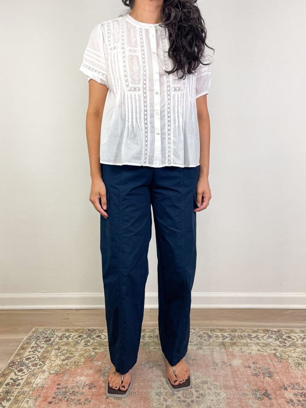 Claudia Shirt in White - The Shoe Hive