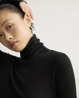 Clinton Multi Rib Turtleneck in Black - The Shoe Hive