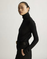 Clinton Multi Rib Turtleneck in Black - The Shoe Hive
