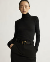 Clinton Multi Rib Turtleneck in Black - The Shoe Hive