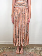 Clio Knit Midi Skirt in Hibiscus - The Shoe Hive