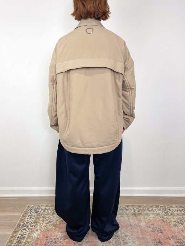 Clyde Padding Shirt Jacket in Tan - The Shoe Hive