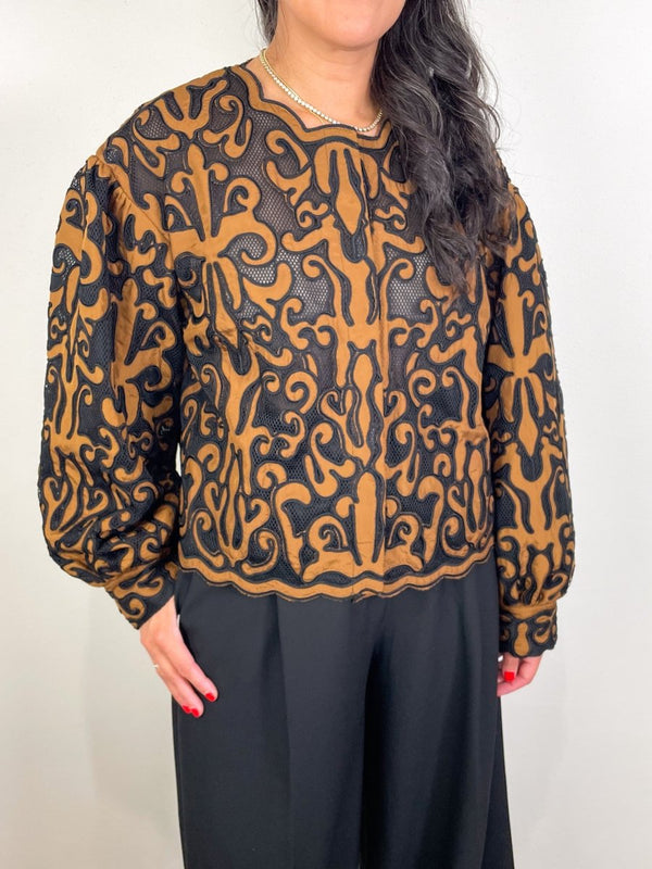 Coletta Applique Jacket in Saffron - The Shoe Hive