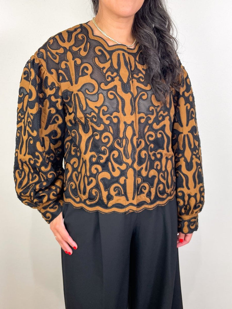 Coletta Applique Jacket in Saffron - The Shoe Hive