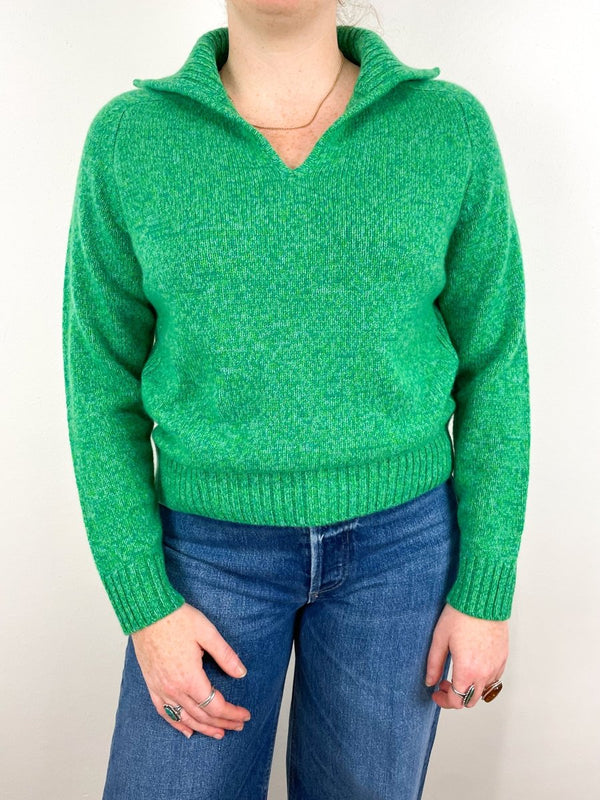 Collar Sweater in Kelly - The Shoe Hive