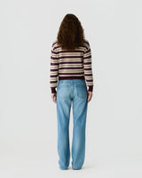 Collegiate Stripe Polo in Fig Combo - The Shoe Hive