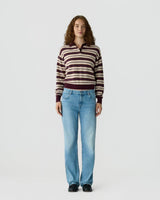 Collegiate Stripe Polo in Fig Combo - The Shoe Hive