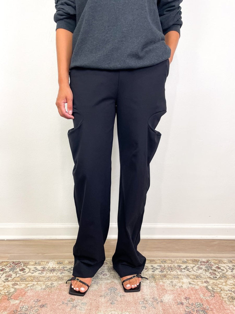 Compact Ultra Stretch Knit Sculpted Meir Pant in Black - The Shoe Hive