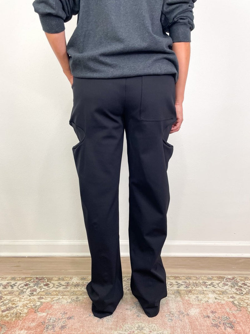 Compact Ultra Stretch Knit Sculpted Meir Pant in Black - The Shoe Hive