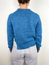 Confetti Shrunken Crewneck Pullover in Blue Multi - The Shoe Hive